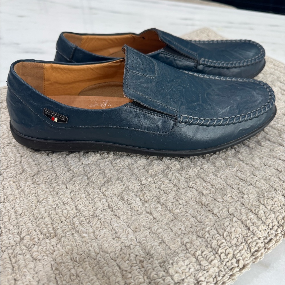 Men's Navy Slip-On Loafers - Picture 2 of 5